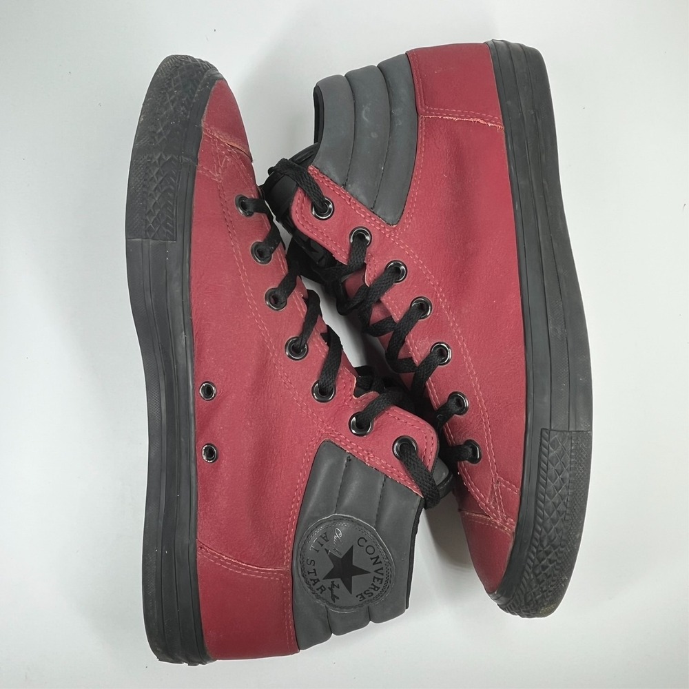 Converse Syde Street Sneakers Mens 10 Burgundy Leather Mid Top 151920C - Picture 12 of 16